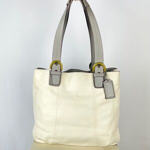 COACH | Vintage | No. A1293-F17216 | Soho North South Tote | White Leather